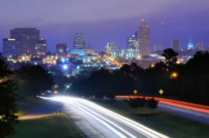 skyline in downtown columbus sc