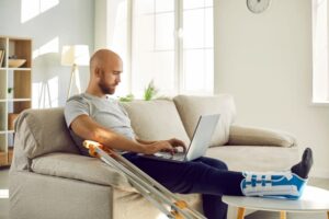 injured person navigating the internet