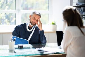 sad patient getting rejected
