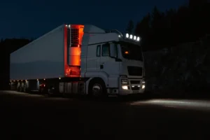 A White Truck with Lights
