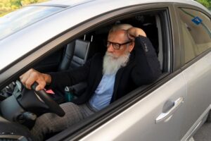 Senior Man in Car